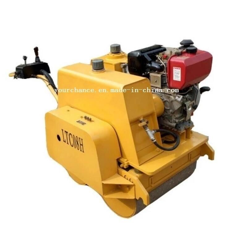 Hot Selling Cheap Mini Compactor Ltc08h 0.8 Ton Doulbe Drum Hydraulic Vibratory Walking Behind Road Roller Made in China