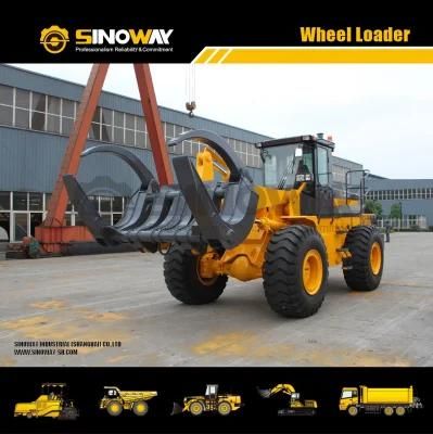 Timber Harvesting Equipment 5 Ton Front End Wheel Log Loader with Wood Grapple for Sale