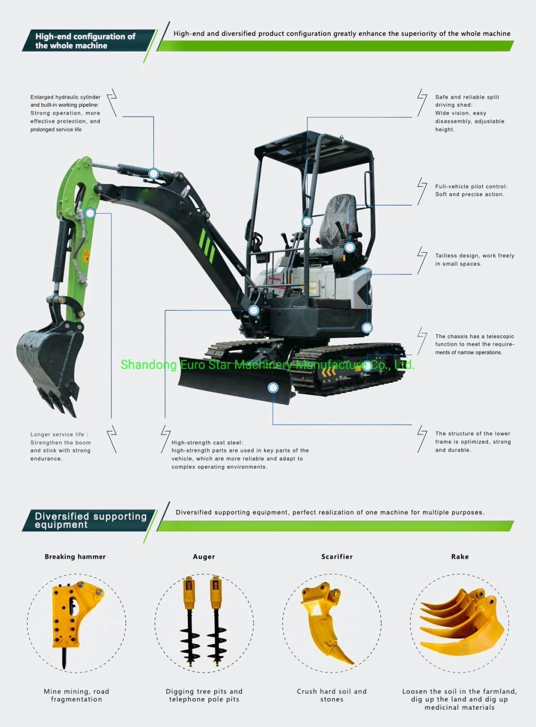 Reliable Cheaper Compact Excavator 1t Multifunctional Mini Excavator 1ton