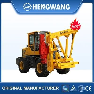 Wheels Loader Post Pile Drivers Hydraulic Guardrail Pile Driver
