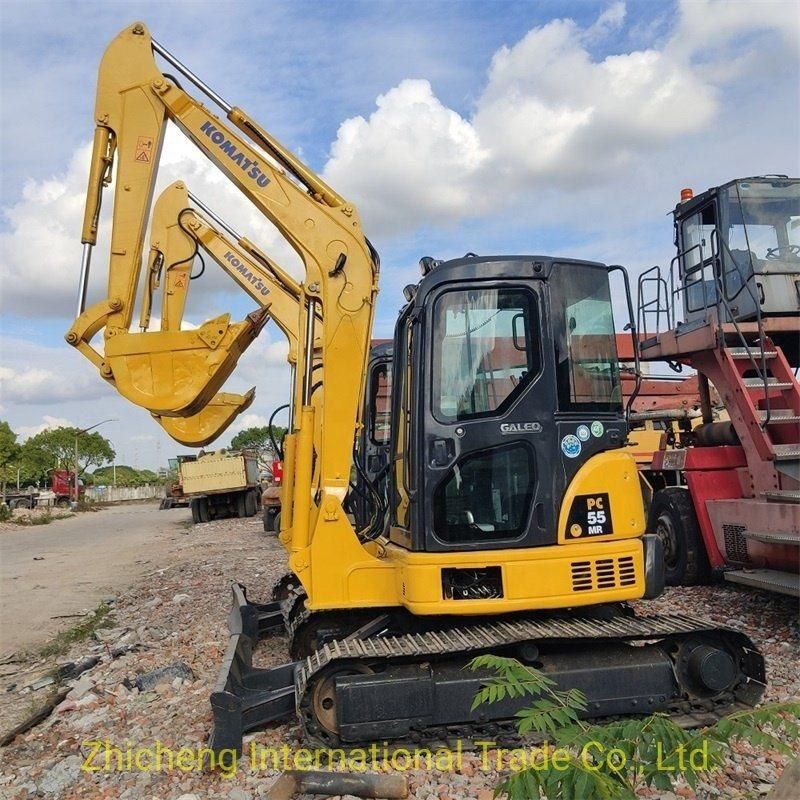 Hot Home Used 5 Ton Thumb Second Hand Small Digger Mini Crawler Excavator Excavadora Usada Excavatrice Hydraulic Perfect Quality Price Sale Excavators PC55