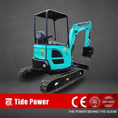 China Mini Excavator 2t 2.5t 3t for Farm with CE, Zero Tail Excavators of Construction Machinery Hydraulic Digger, Rake/Breaker Hammer/Auger