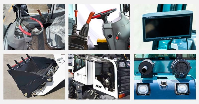 Multifunctional Customized Compact Hydraulic Front-End Single Bucket Small Wheel Loader with Low Noise Cab