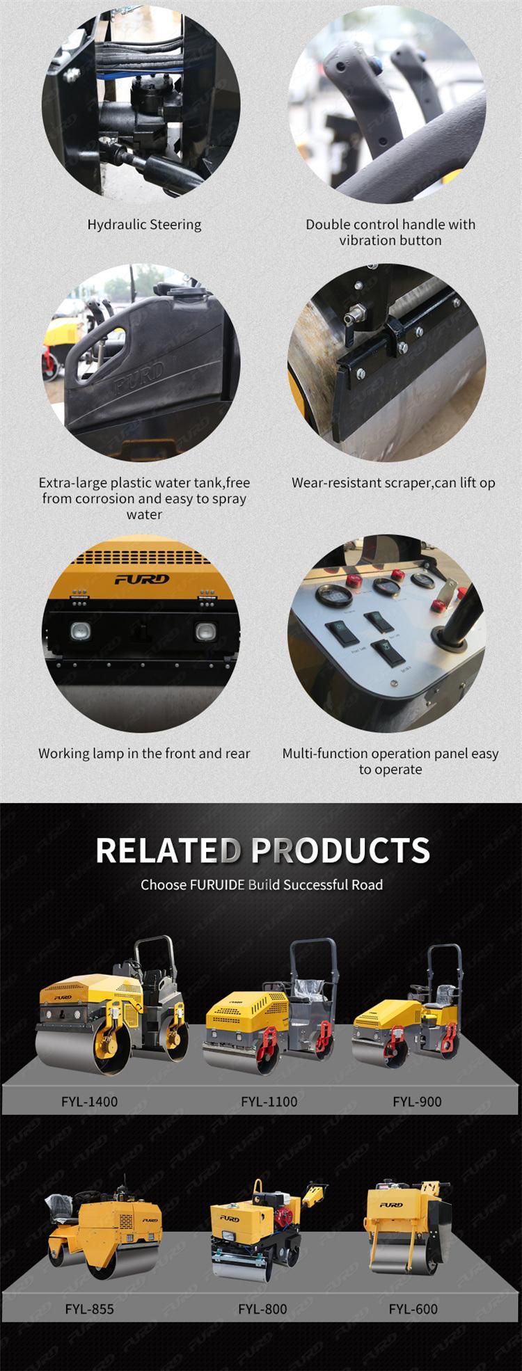 Good Compaction Performance Road Roller Double Drum Steel Vibratory Roller 3 Ton