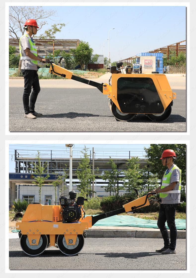 Fylj-S600 550 Kg Hydraulic Walk Behind Mini Double Drum Compactor Road Vibration Roller