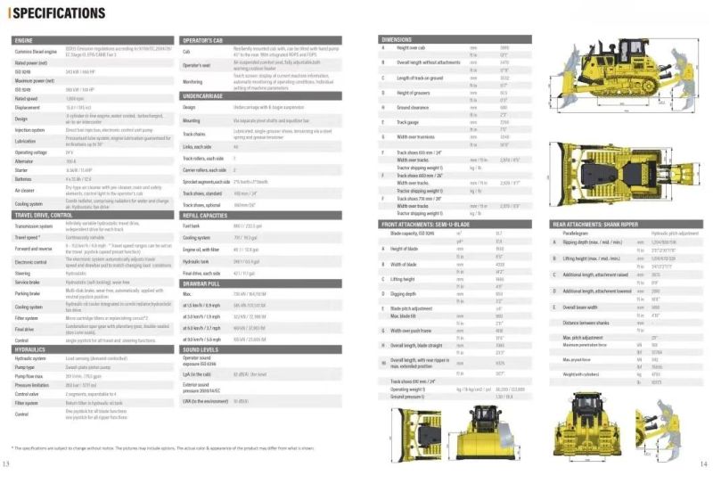 XCMG Official Manufacturer 460 Horsepowers Crawler Standard Dozer St Dh46-C3 (Standard / Coal /Rock/Desert /Environmental sanitationversion)