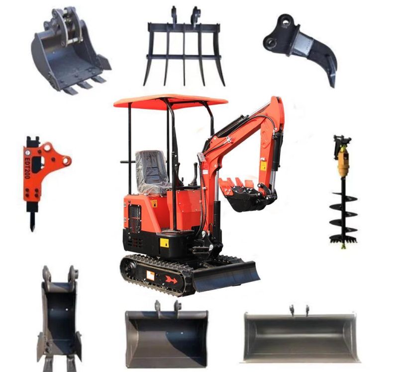 0.8 T Small Backhoe Digger Fw10A Mini Hydraulic Pump Rubber Crawler Track Excavators Cheap Price for Sale