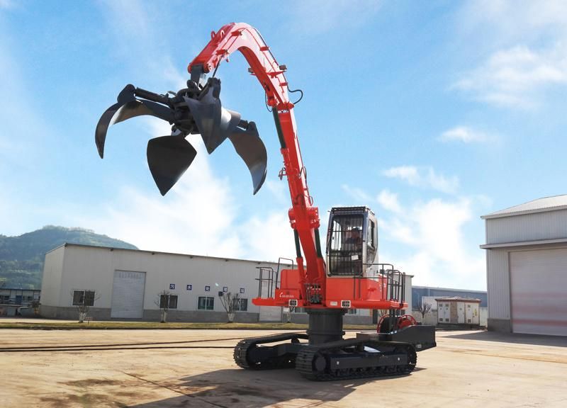 Bonny 22ton Electric Hydraulic Material Handling Machine Handler on Track for Scrap and Waste Recycling