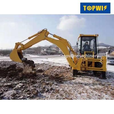 China New Compact Mini Small Wheel Loader 100HP Backhoe Loader with Loader Bucket 1cbm for Sale