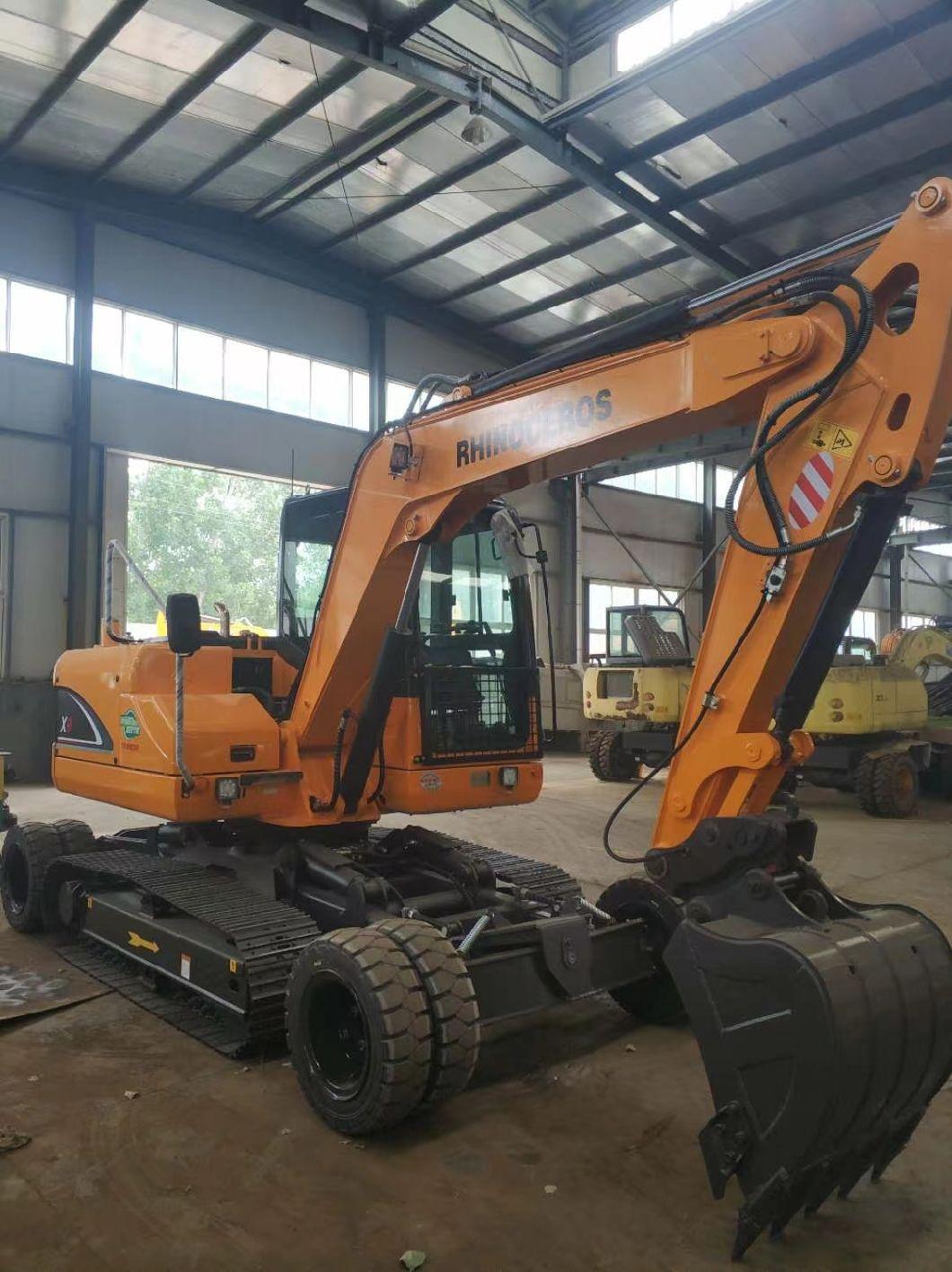 Rhinoceros Cheap Wheel Excavator X9 9 Ton Wheeled Excavator in China