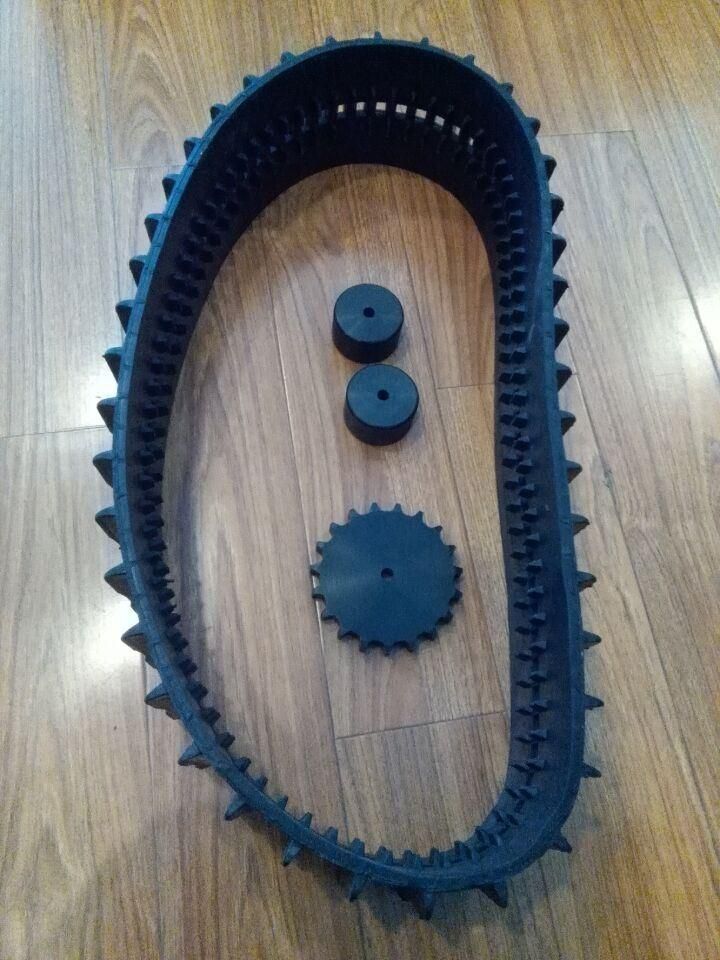 Supplier Small Robot Rubber Track with Wheels (130*18.5*74)