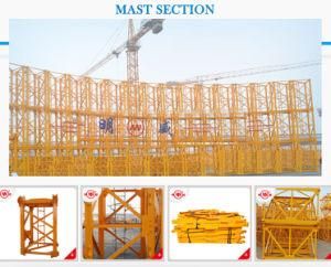 China Professional Manufacture Self-Erecting Tower Crane Qtz100 Tc6013-Max. Load: 8t/Jib Length: 60m