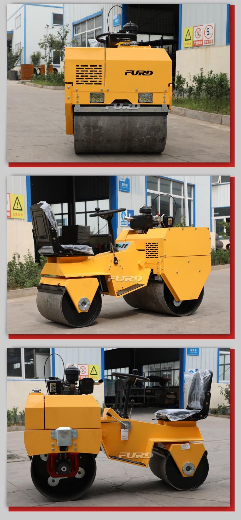 700kg Diesel Powered Mini Road Roller Compactor Double Drum Road Roller Price