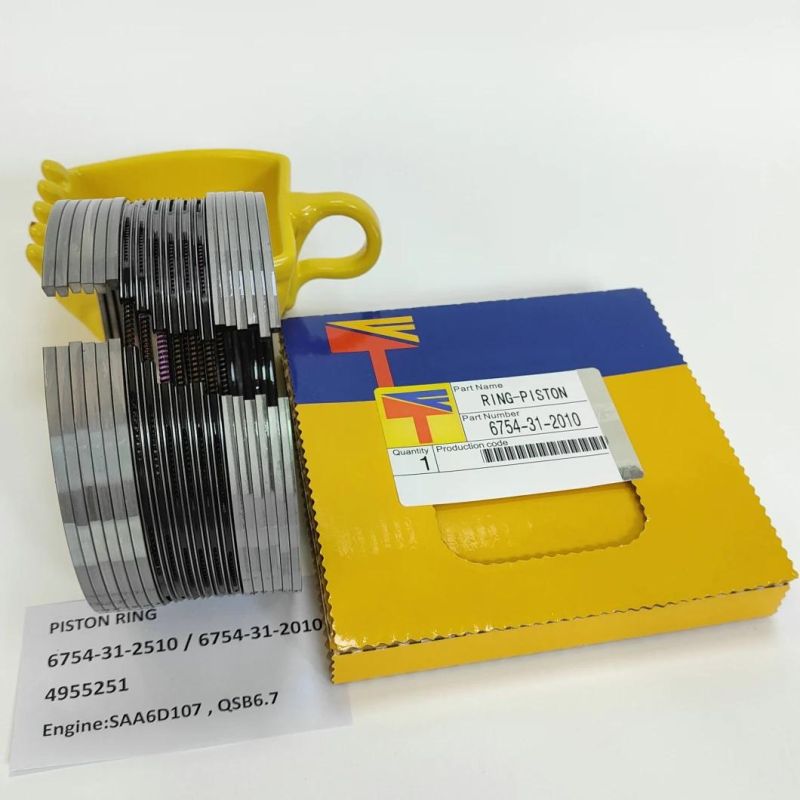 High Quality Diesel Engine Mechanical Parts Piston Ring 6754-31-2010 for Excavator Parts PC240-8 PC200-8 Wheel Loaders Parts Wa380-6 Engine Parst S6d107 Qsb6.7