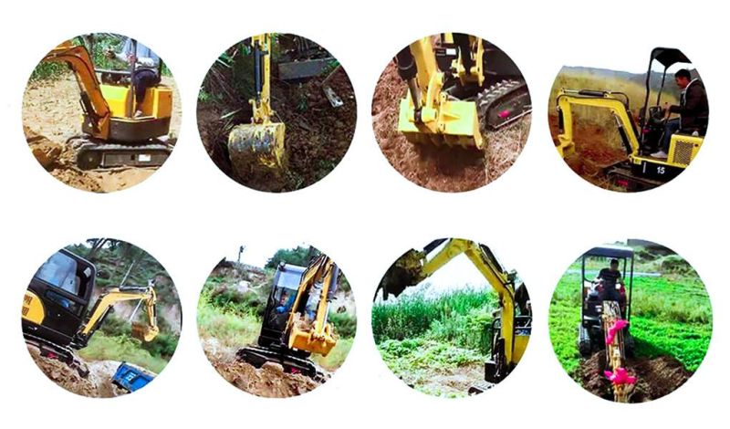 1800kg Multi-Functional Backhoe Hydraulic Mini Excavator with Bucket Capacity 0.1³ for Garden/Earthmoving