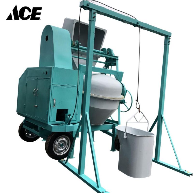 Compulsory Mini Trailer Mounted Hopper Lift Spare Parts Concrete Mixer Plant with Cement Mixer
