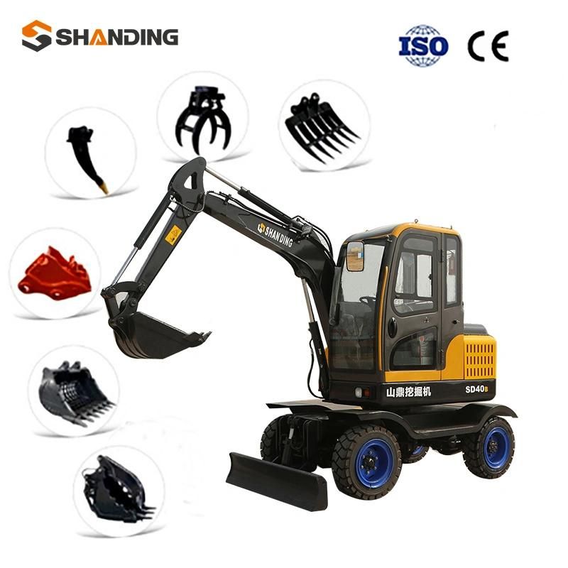 Construction Machinery Hydraulic Backhoe 8 Ton Wheeled Excavator for Forestry/Buildling