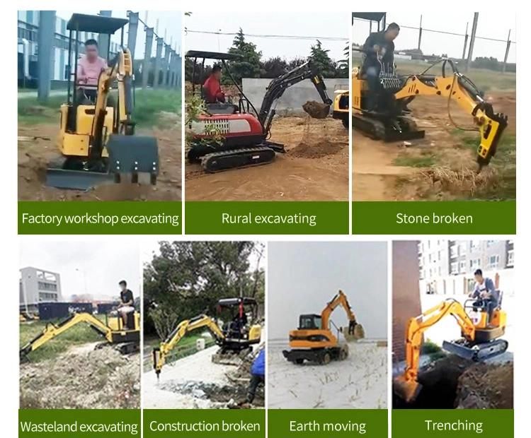 Use in Garden Hydraulic Diesel 1ton Backhoe Crawler Mini Excavator with Cheap Price