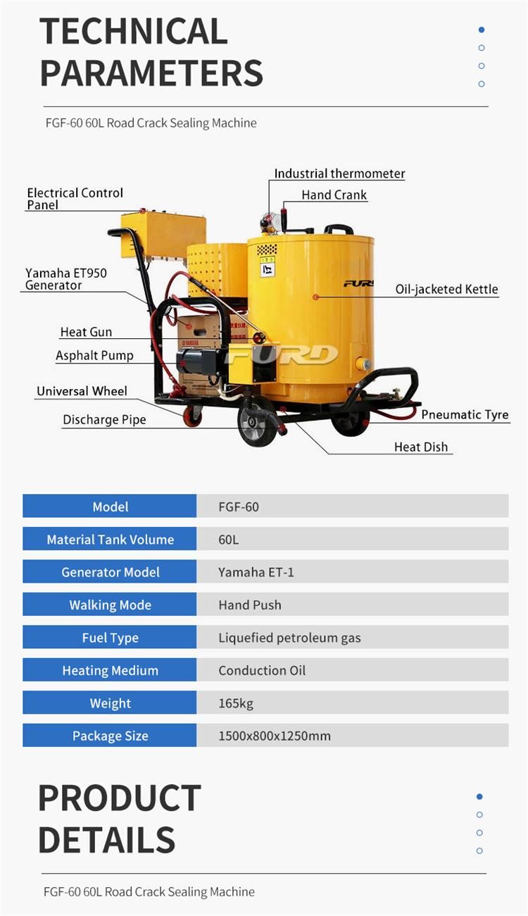 Hand-Push Small Gasoline Asphalt Crack Sealing Machine for Sale