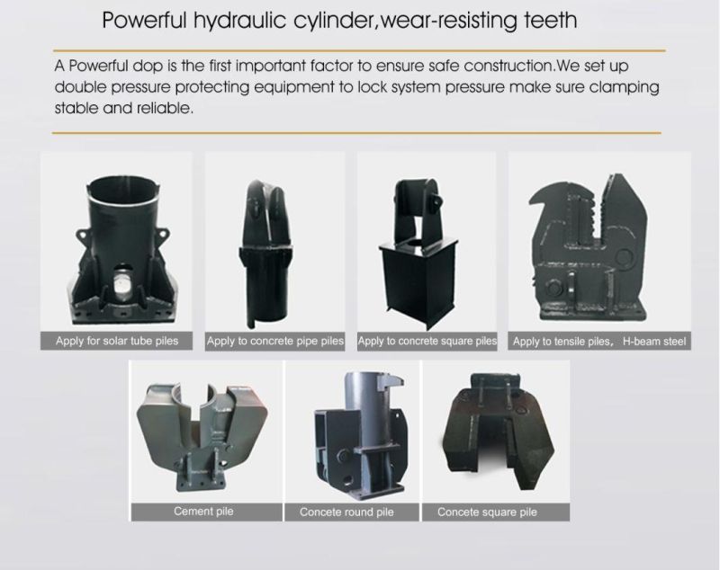 Construction Machinery Pile Driving Equipment Excavator Hydraulic Vibratory Pile Driver Attachment for Round Pile/Square Pile/Bucket Pile