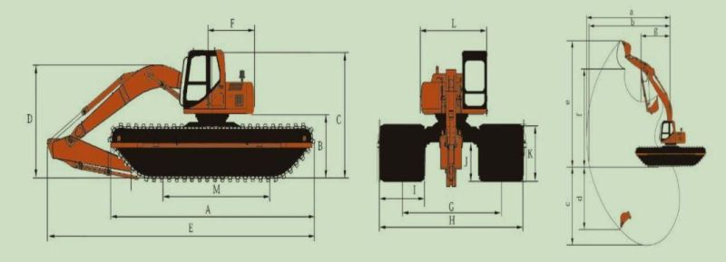 20 Tons Hydraulic Additional Side Pontoons Amphibious Excavators