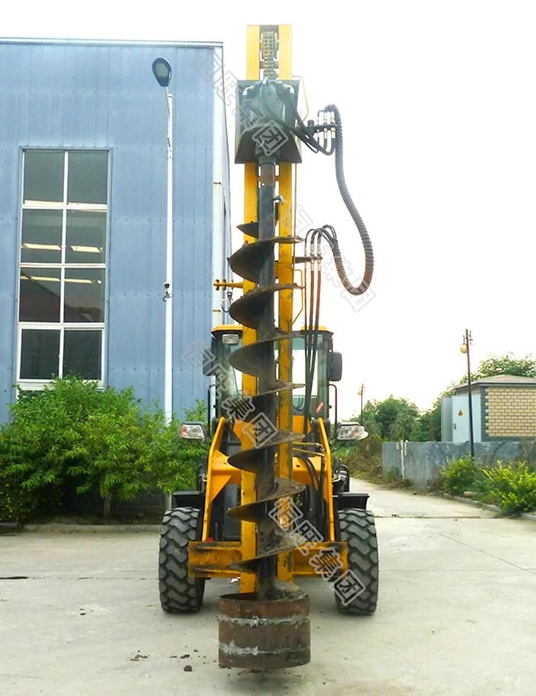 Tractor Wheels Mounted Screw Pile Driver Machine Roatary Piling Driver