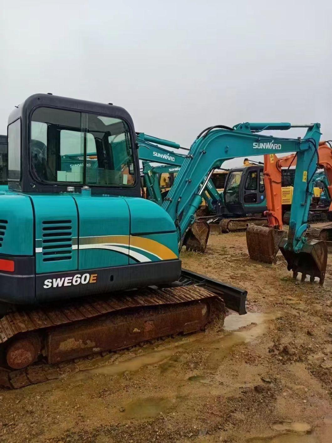 Sunward Swe60e Used Second Hand Crawler Excavator Caterpillar Hitachi 6 Ton Swe50e Swe90e Swe70e Swe80e Swe100e Excavators Chinese Brand for Sale Price