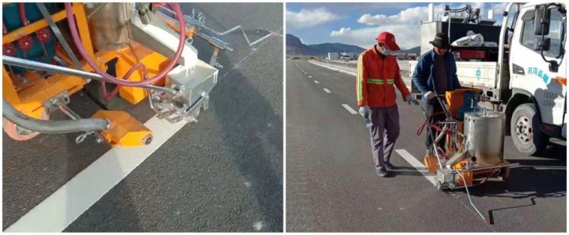 Hand-Push Thermoplastic Road Marking Machine Connected with Electric Driving