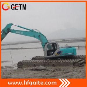 Construction Machine with Side Pontoon and Spuds Max 5m Swamp Excavator