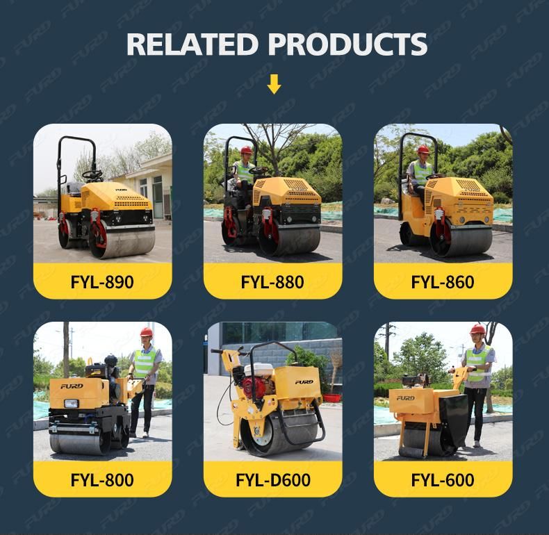 Fylj-S600 550 Kg Hydraulic Walk Behind Mini Double Drum Compactor Road Vibration Roller