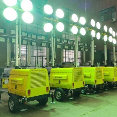 9m Telescopic Mast Kobuta Diesel Generator LED Portable Light Tower