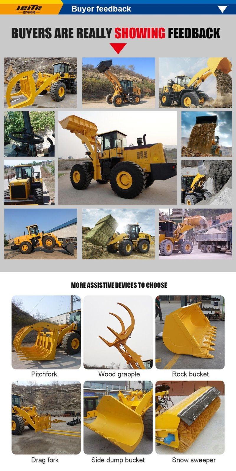 Construction Machinery 5 Tons Small Wheel Loader with Good Quality for Sale