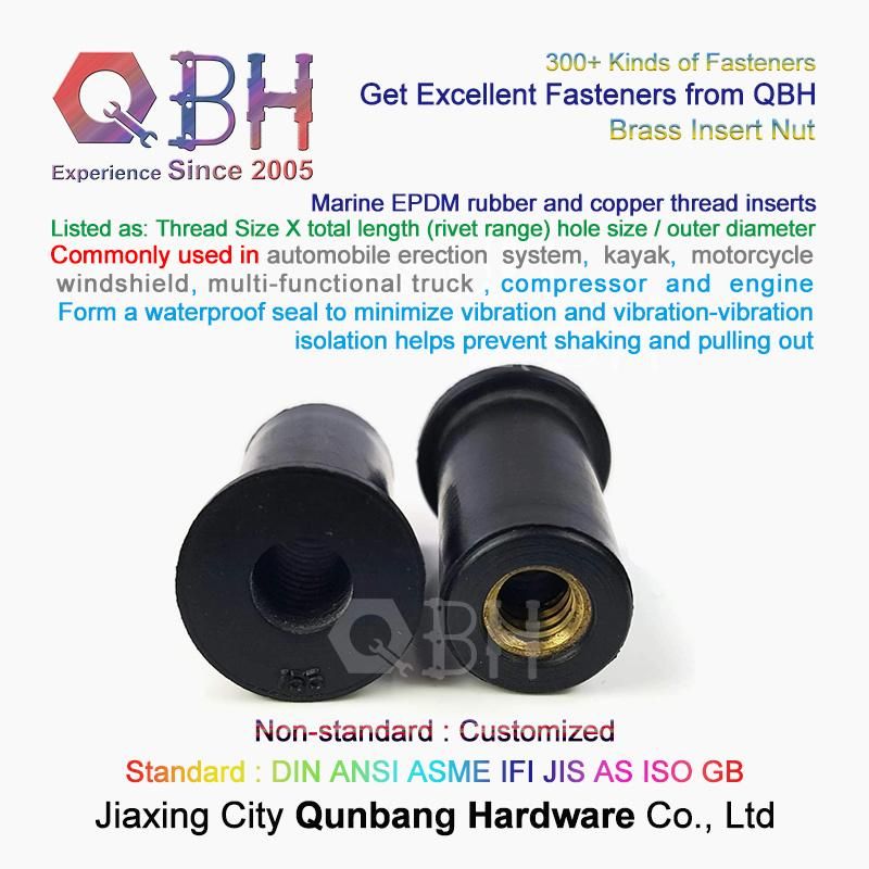 10%off Qbh Multi-Functional Truck Machining Repairing Maintenance Parts EPDM Rubber & Copper Brass Thread Customized Nutsert and Bolt Spare Accessories