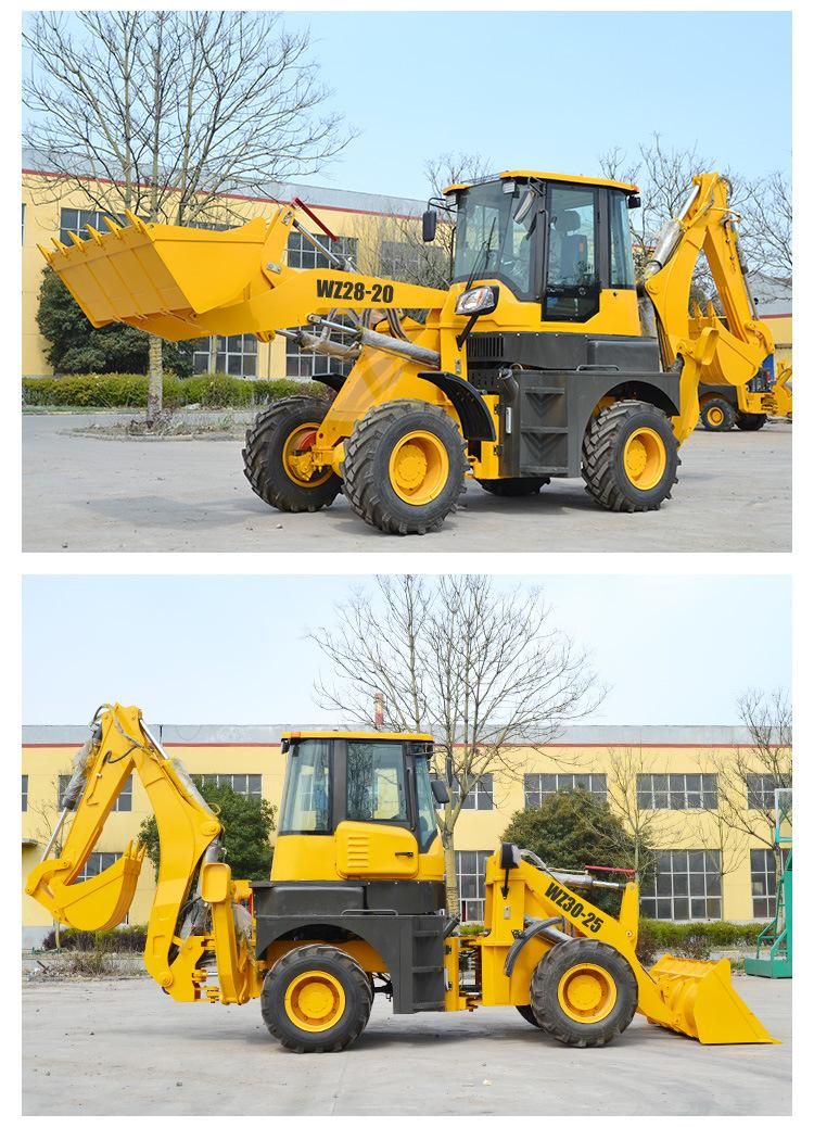 Huaya China Accept Customized New Backhoe Excavator Loader with Cab Mini Articulated Wheel Loader Front End Loader Price Farm Garden 4X4 Wheel Drive Compact