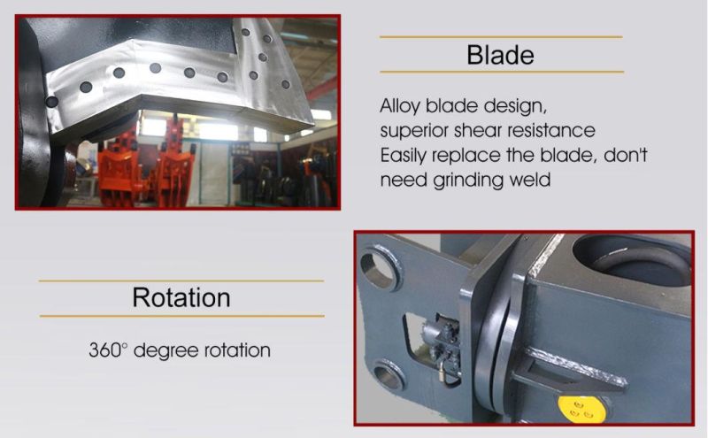 Excavator Hydraulic Shear Attachments Steel Cutter Machine