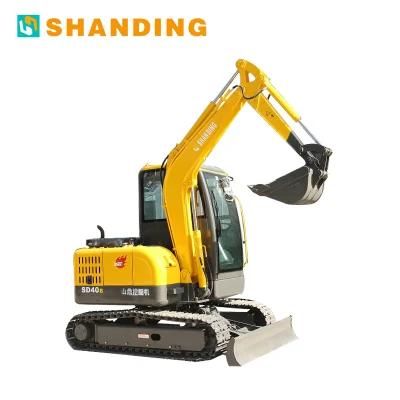 Shanding Factory Mini Small Crawler Excavator with Cabin and Air Conditioner for Sale Model SD40b