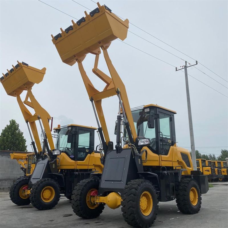 China Factory Wholesale 1/1.2/1.5/2/2.5 Ton Small Wheel Loader Small Forklift Skid Steer Loader 4WD Front Loader CE Certification Euro 5 Engine Construction Sit