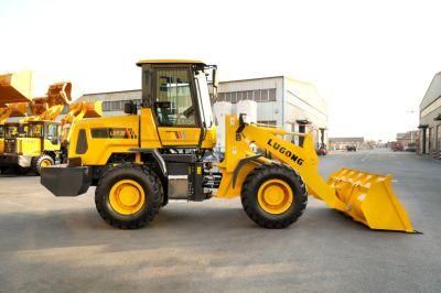 Lugong 2t Small Wheel Loader with 76kw Mini Wheel Loader Front Loader