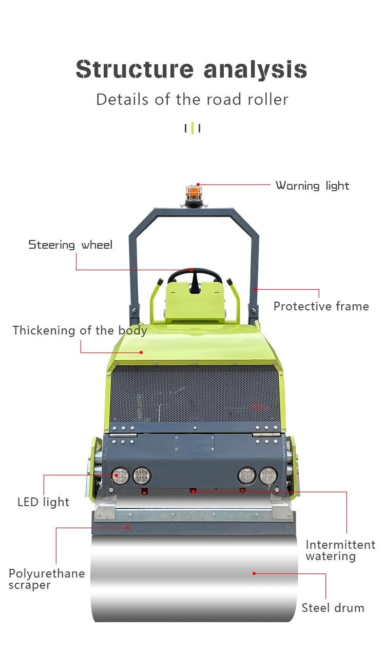 Construction Machine 3 Ton Hydraulic Double Drum Vibration Roller