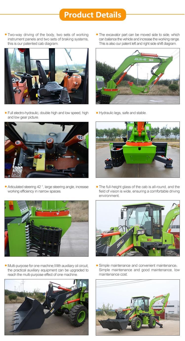 Mini Small Tractor Articulated Towable Backhoe Loader, Excavator Loader Backhoe Loader Factory Cheap Price