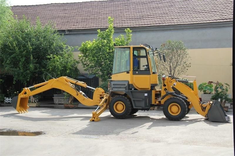 Wolf Brand Small 4X4 Backhoe Excavator Mini Backhoe Loader with CE/Attachments