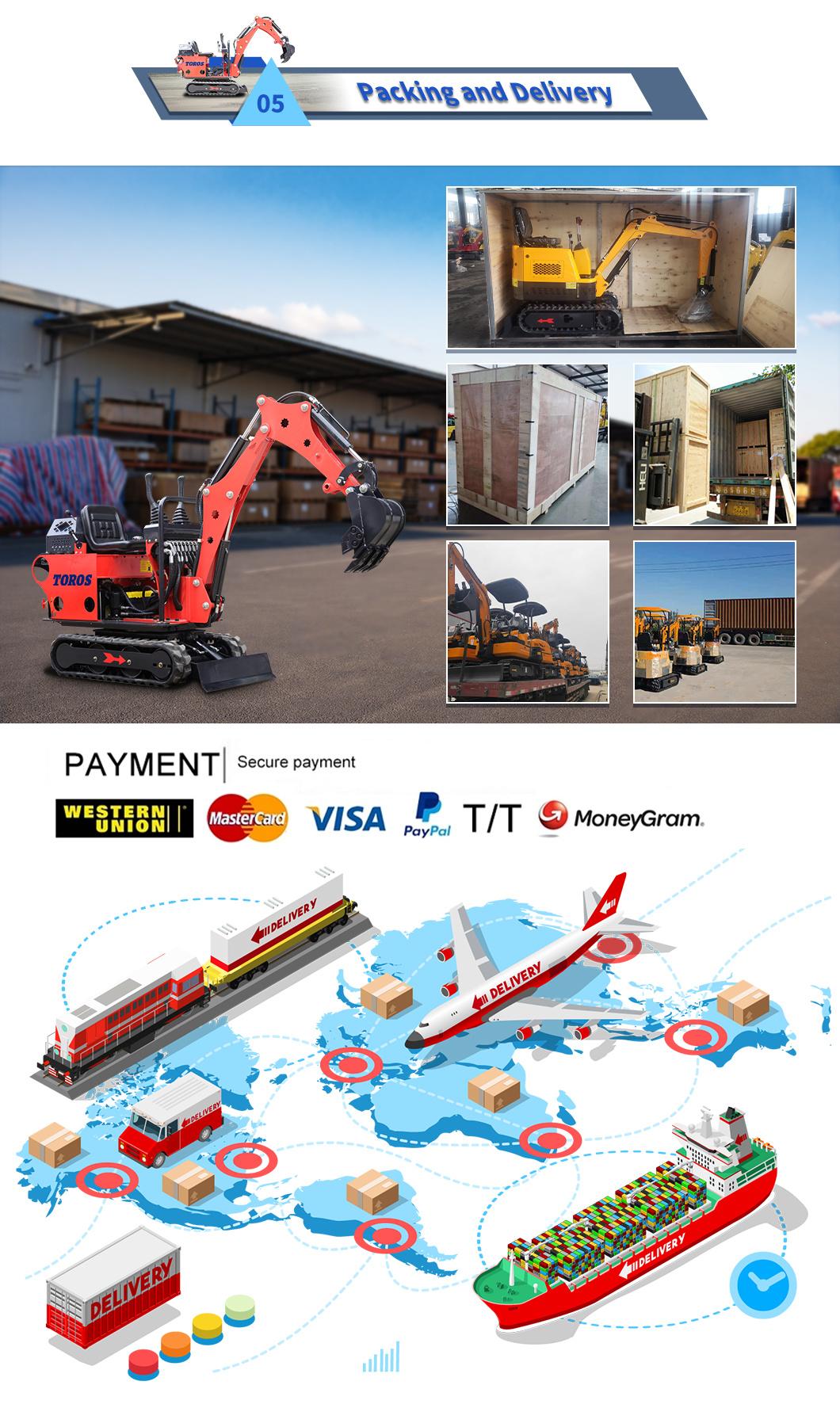 Toros Factory Mini Excavator 0.8t Te08 Mini Bagger