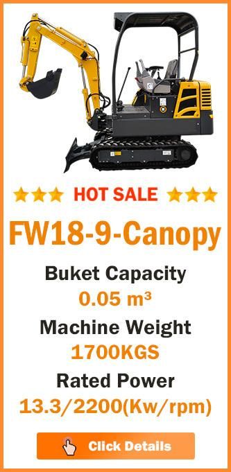 1 Ton Hydraulic Excavator Fw10b Mini Excavator 1 Ton Euro V Engine Excavator with CE