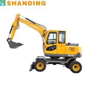 Bottom Price Shandong Closed Cab Wheel Small Mini Excavators Work in Subways&prime;tunnel