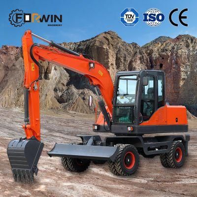 Excavator Factory Direct Sale Small Wheel Excavator 7t 8t Price Fw85-9