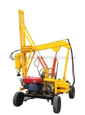 Driving Type Highway Guardrail Wheels Pile Driver with Air Compressor