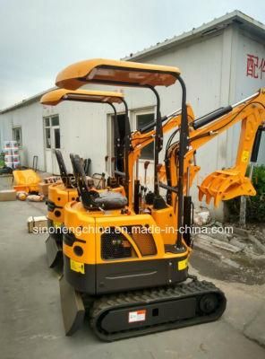 0.8 Ton Mini Digger Hydraulic Crawler Excavator with Grab Attachments Xn08