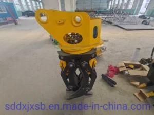 Factory Price 360 Degree Rotatory Dual Cylinder Heavy Type 3+2 Claw Rock Grapple for Excavator 15ton Grade Part