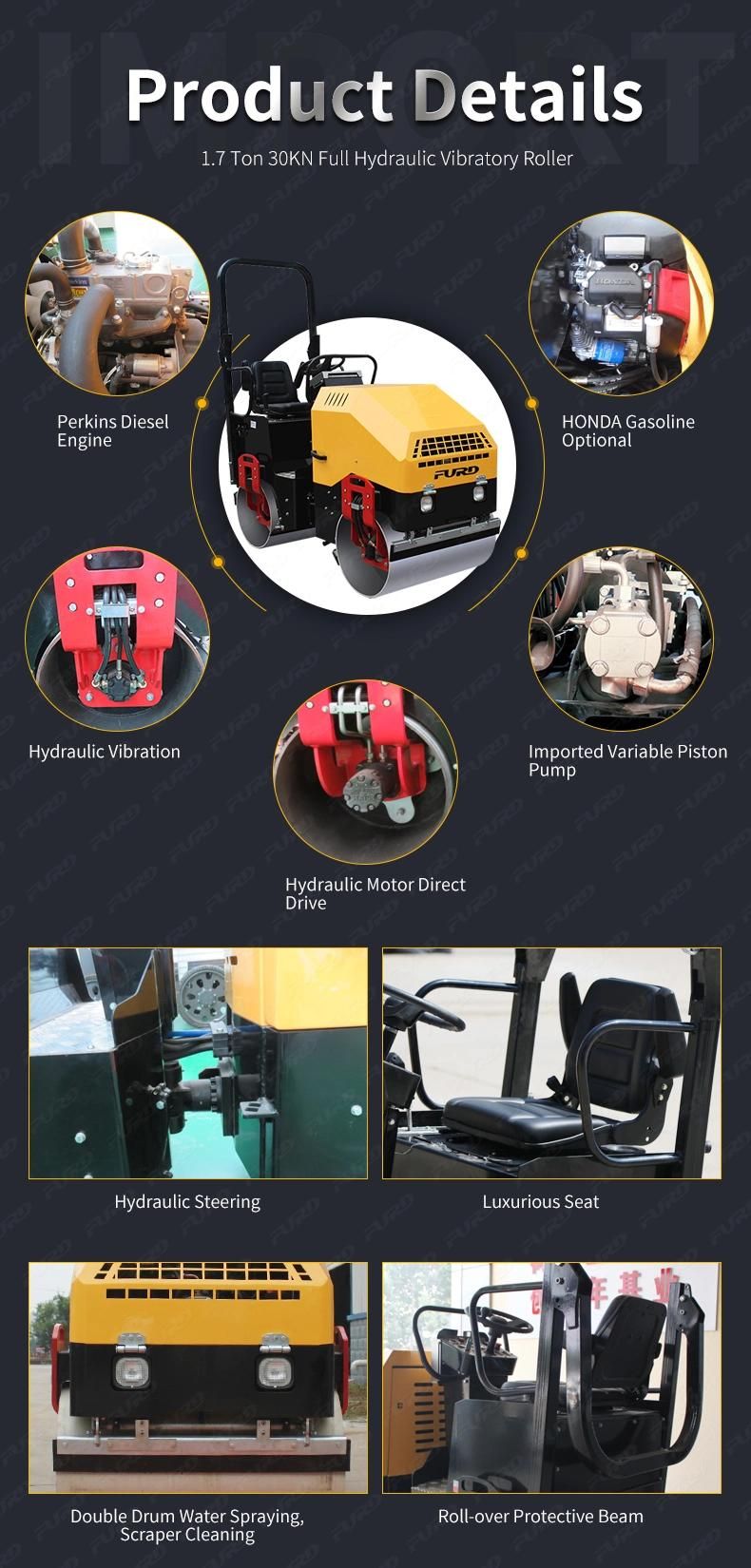 Multi Application Earth Compactor Machine 1.5 Ton Small Road Roller Price