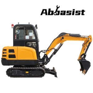 Cheapest 2.5ton crawler AL25E bulldozer mini excavator for farm yard work with v bucket